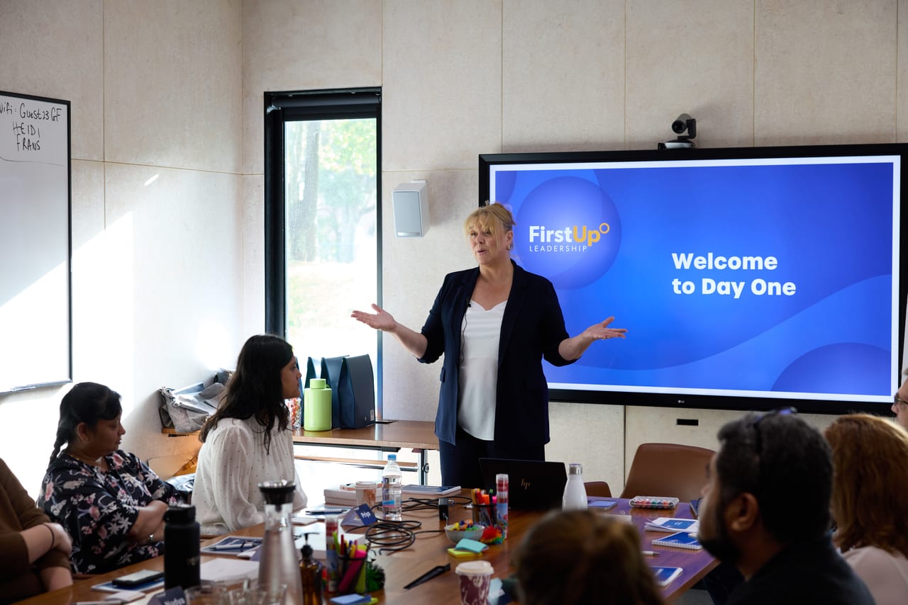 Heidi Lance leading a FirstUp Day One leadership workshop