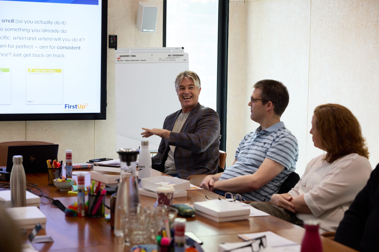 Leaders connecting and sharing in a FirstUp session